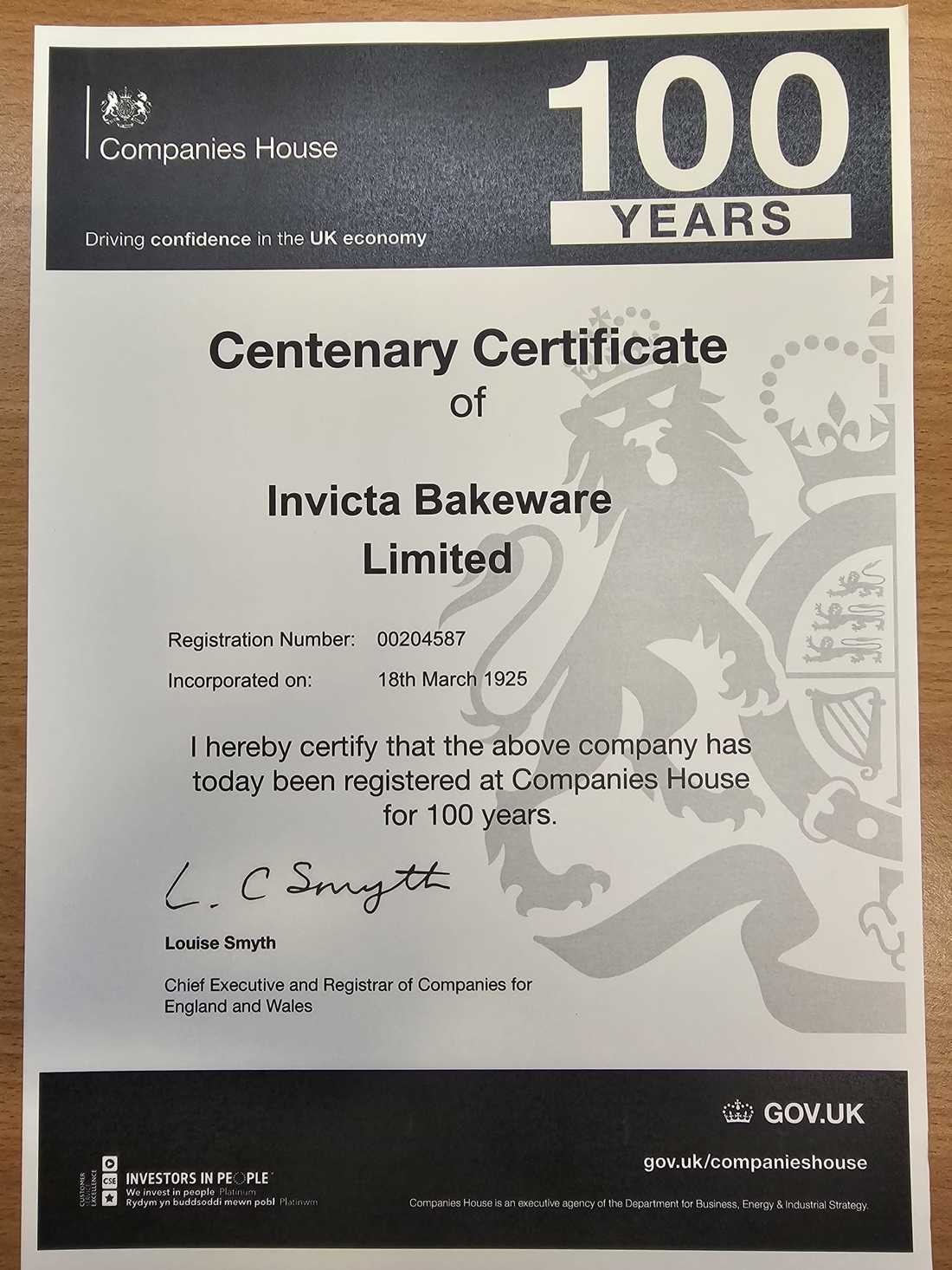 100 years as a limited company!