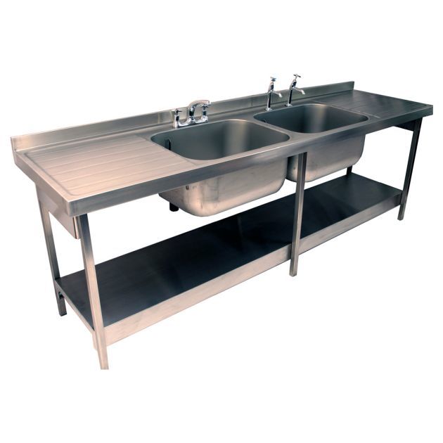 2400mm x 650mm Sink - Double Bowl / Double Drainer